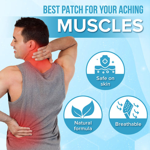 JJ CARE Capsicum Patch (40 PCS), 4.7" x 7.1" Soothing Capsaicin Patch, Capsicum Patches for Neck, Shoulder, Muscle Soreness- 8 Hours Relief